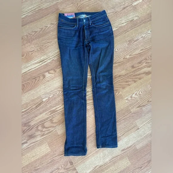 Acne Studios Max Jeans 29x32 Dark Wash Slim Straight Denim Scandinavian - Picture 2 of 11